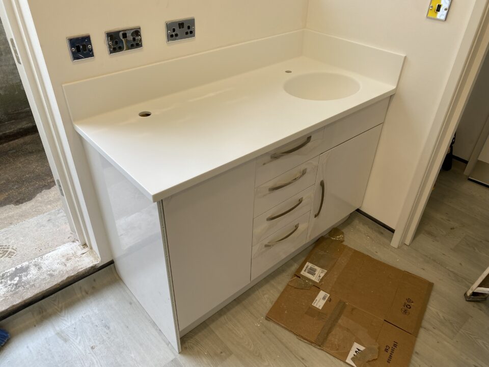 LG Himacs Alpine White Acrylic Dental Worktops